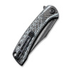 CIVIVIKnifeDogmaC2014DS 1LinerLockKnifeFoldingKnifeLayeredWhiteG10andCarbonFiberBlackHandRubbedDamascusBlade 6 700x