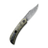 CIVIVIKnifeAppalachianDrifterC2015DS 3DoubleDetentSlipJointKnifeLayeredYellowG10andRosePatternCarbonFiberHandleBlackHandRubbedDamascusBlade 2 700x