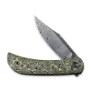 CIVIVIKnifeAppalachianDrifterC2015DS 3DoubleDetentSlipJointKnifeLayeredYellowG10andRosePatternCarbonFiberHandleBlackHandRubbedDamascusBlade 4 700x