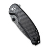 CIVIVIKnifePintailC2020DS 1TwillCarbonFiberOverlayOnBlackG10HandleBlackHandRubbedDamascusBlade 4 700x