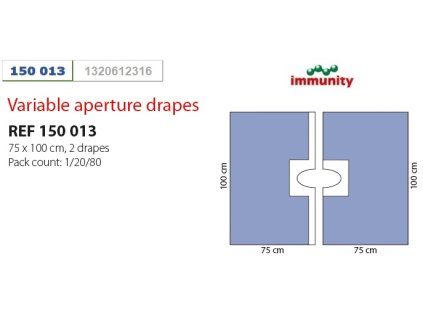 150 013 Serweta przylepna z regulowanym otworem 75x100cm IMMUNITY