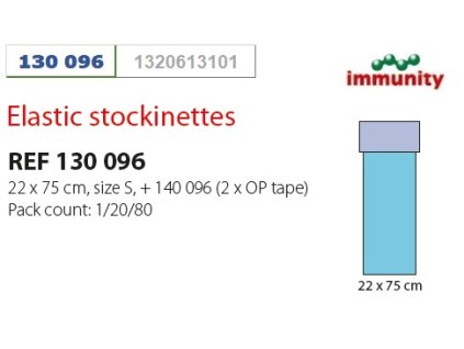 130 096 Osłona na kończynę 22x75cm S2 z taśmą chirurgiczną 9x50cm IMMUNITY