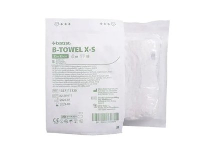 B-TOWEL X-S S. gaz. wst. prana 23cmx33cm, 17n, 4w, z RTG i tas., jał. a 5 szt