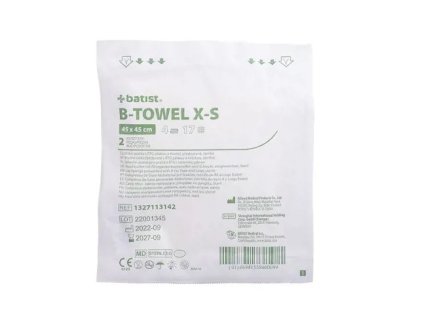 B-TOWEL X-S S. gaz. wst. prana 45cmx45cm, 17n, 4w, z RTG i tas., jał. a 2 szt