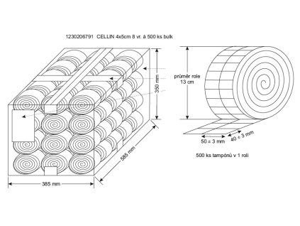 CELLIN Tampon z waty celulozowej 40x50 mm 8 w bulk a 500szt