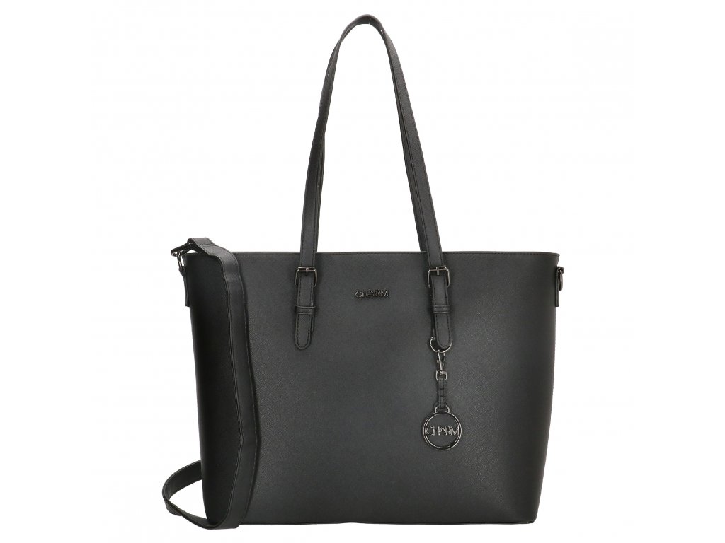 Dámska elegantná laptop taška Charm London Birmingham shopper 15,6" (38 cm) - čierna