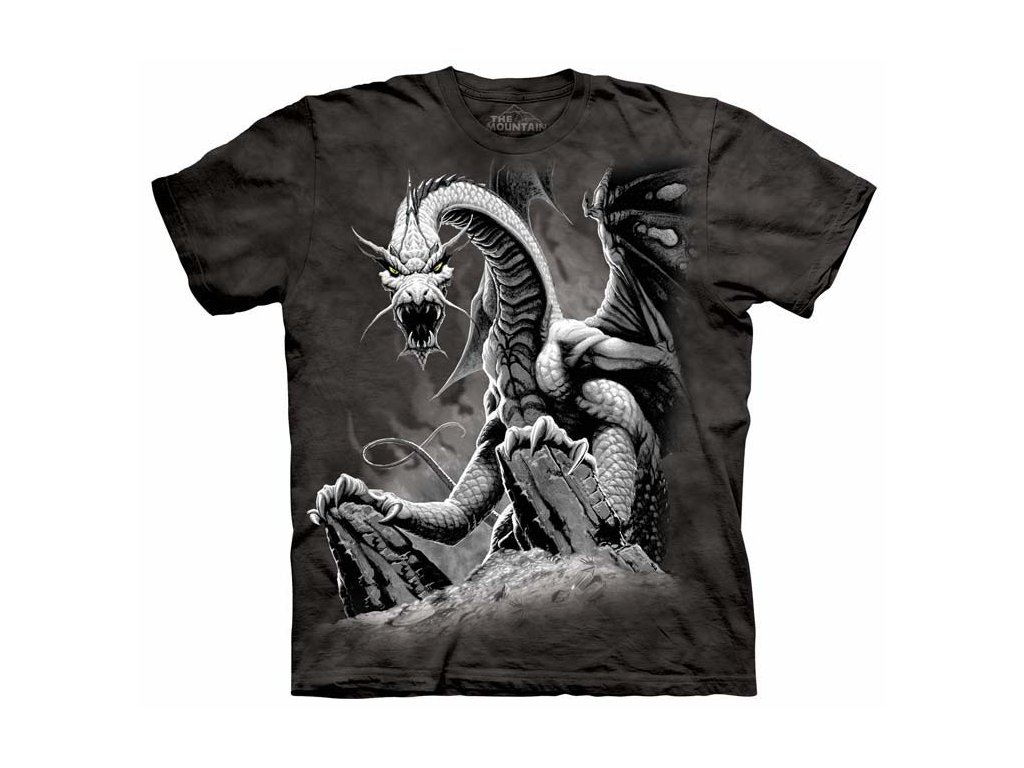 Pánske batikované tričko The Mountain - Black Dragon- čierne