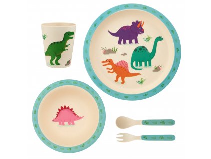 Detská jedálenská bambusová súprava - Roarsome Dinosaurus