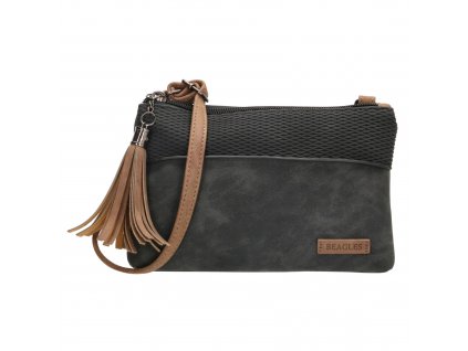 Minikabelka crossbody so strapcom Beagles brunete - čierna