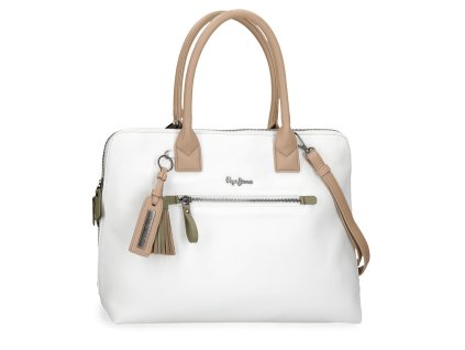 Elegantná dámska laptop kabelka Pepe Jeans Zaida - biela