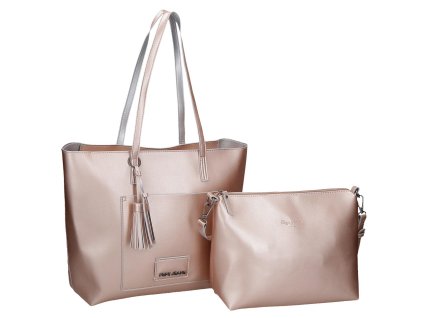 Shoperka Pepe Jeans Cira Metallic - ružová