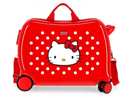 Detský kufor na kolieskach - odrážadlo - Hello Kitty