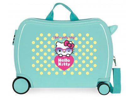 Detský kufor na kolieskach - odrážadlo - Hello Kitty - Pretty Glasses