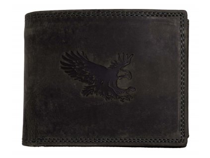 Luxusná kožená peňaženka s orlom - čierna