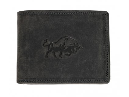 Luxusná kožená peňaženka s  býkom - čierna