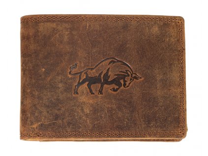 Luxusná kožená peňaženka s  býkom - hnedá
