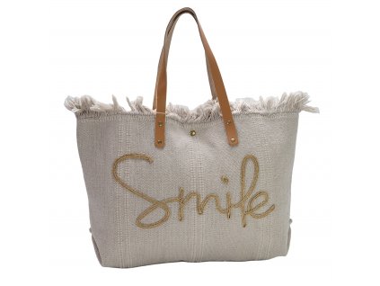 Plážová taška Miss Reinette Smile - béžová