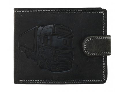 Luxusná pánska peňaženka s prackou Kamión  - čierna