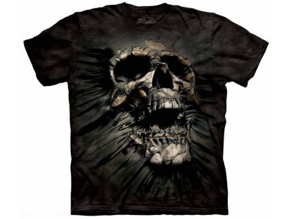 Pánske batikované tričko The Mountain - Breakthrough Skull- čierne