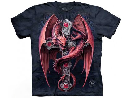 Pánske batikované tričko The Mountain - Gotický ochranca- čierne