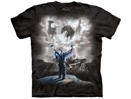Pánske batikované tričko The Mountain - Vyvolávanie búrky- čierne