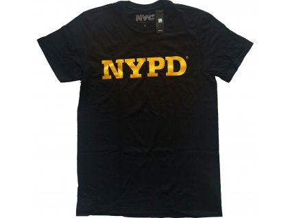 Bavlnené originálne tričko NYPD - čierne