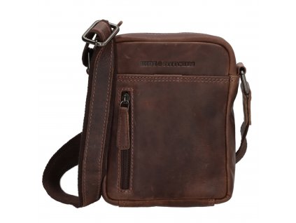 Hide & stitches Japura malá unisex crossbody taška - hnedá - 18 cm