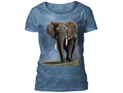 Dámske batikované tričko The Mountain - APPROACHING STORM - slon - modrá