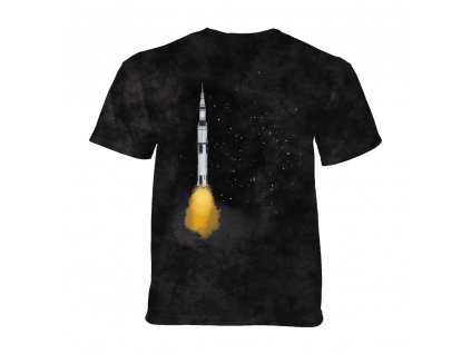 Detské batikované tričko - APOLLO SKETCH - vesmír - čierne