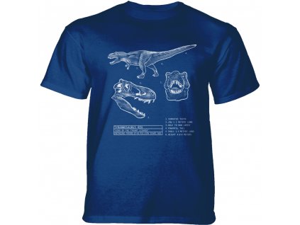 Pánske batikované tričko The Mountain - T-REX BLUEPRINT - modré