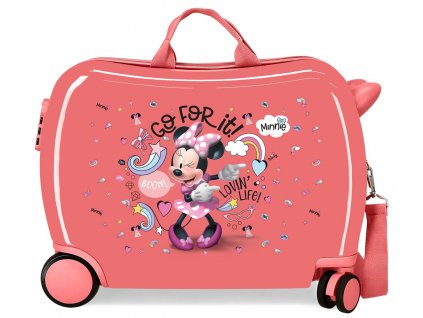 Detský kufor na kolieskach - odrážadlo - Disney - MINNIE LOVING LIFE - 34L