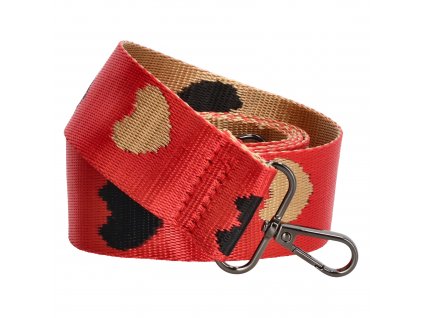 Beagles štýlový popruh na crossbody kabelku 25275K - srdiečka - červený