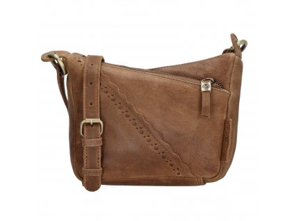 Micmacbags dámska kožená crossbody kabelka Marrakech - hnedá- 4L