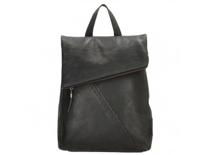 Micmacbags dámsky kožený batoh Marrakech - čierny - 8L