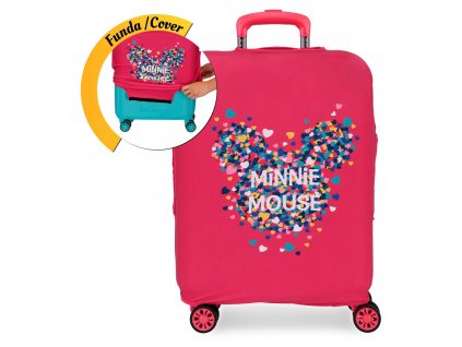 Minnie Mouse elastický neoprénový poťah na kabínovú batožinu - ružová
