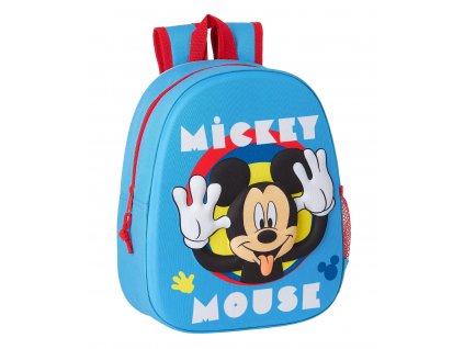 SAFTA predškolský detský batôžtek Mickey Mouse - 3D potlač - modrý - 8L