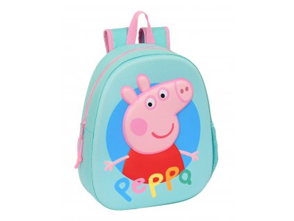 SAFTA predškolský detský batôžtek Peppa Pig - 3D potlač - mint - 8L