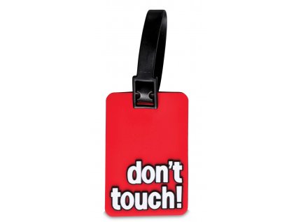 WORLDPACK menovka na batožinu s nápisom don't touch!- červená