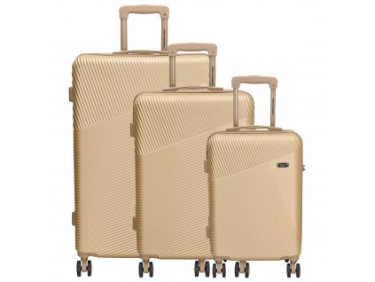 Beagles Originals set 3 cestovných kufrov ABS - champagne - 38L, 60L, 92L