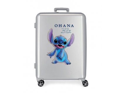 Disney 100 Lilo a Stitch medium rozšírený škrupinový kufor - 81L - 70 cm - strieborný