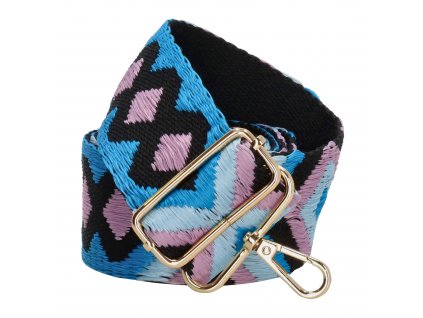 Beagles štýlový popruh na crossbody kabelku 20837D -ružovo modrý - geometrické vzory