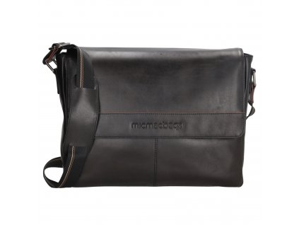 Micmacbags le mans kožená business taška 15,6" (34.5x19.4 cm) - čierna