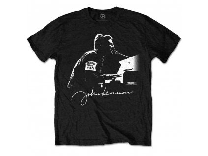 John Lennon unisex bavlnené tričko : People for Peace - čierne