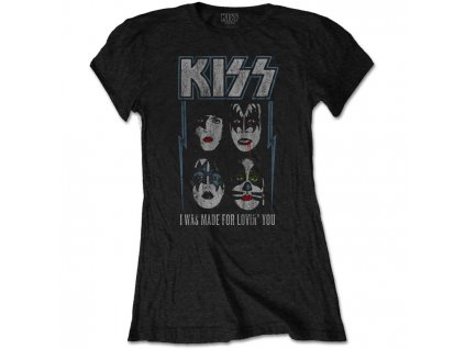 Kiss Dámske bavlnené tričko: Made For Lovin' You - čierne