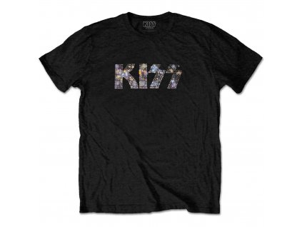 Kiss Unisex tričko: KISS - čierne s kamienkami