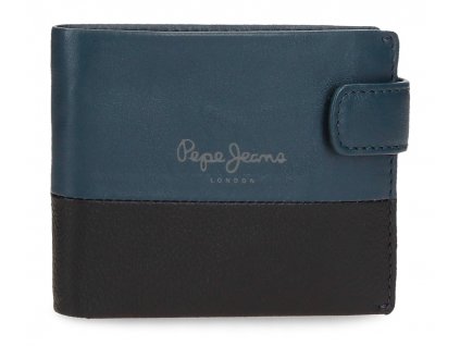Pepe Jeans Con Monedero kožená peňaženka - modrá - na šírku