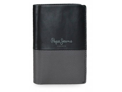 Pepe Jeans Con Monedero vertikálna kožená peňaženka - čierna