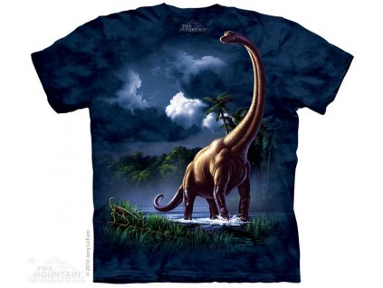 Pánske batikované tričko The Mountain - Brachiosaurus - modrá
