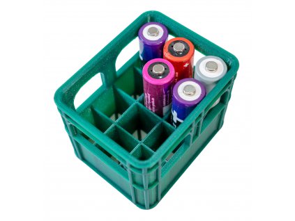 Originálny organizér na tužkové batérie AA - prepravka - zelená