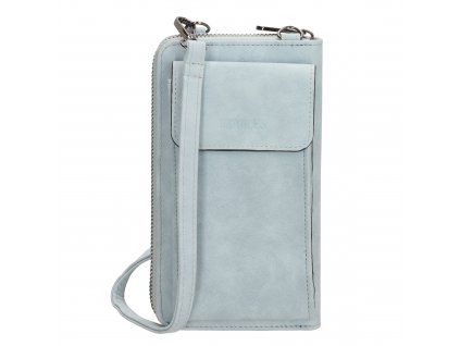 Dámska kabelka na telefón / peňaženka s popruhom cez rameno Beagles Rebelle - svetlo modrá - na výšku
